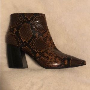 Jeffrey Campbell snakeskin booties, size 6